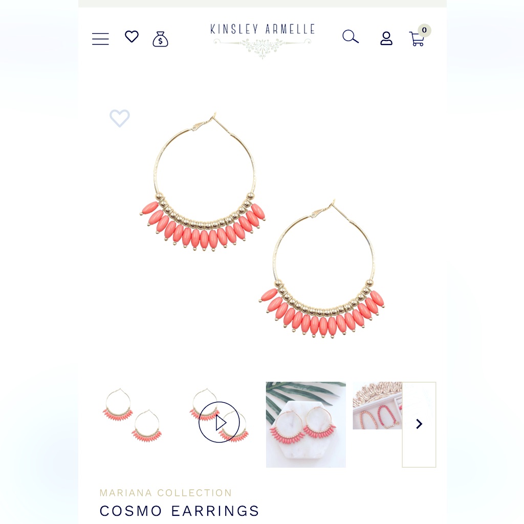 Kinsley Armelle Cosmo Earrings PinkGold 13$